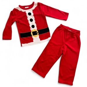 Santa Claus 2 Piece Christmas Fleece Pajama Outfit Size 2T/24 Months Toddler